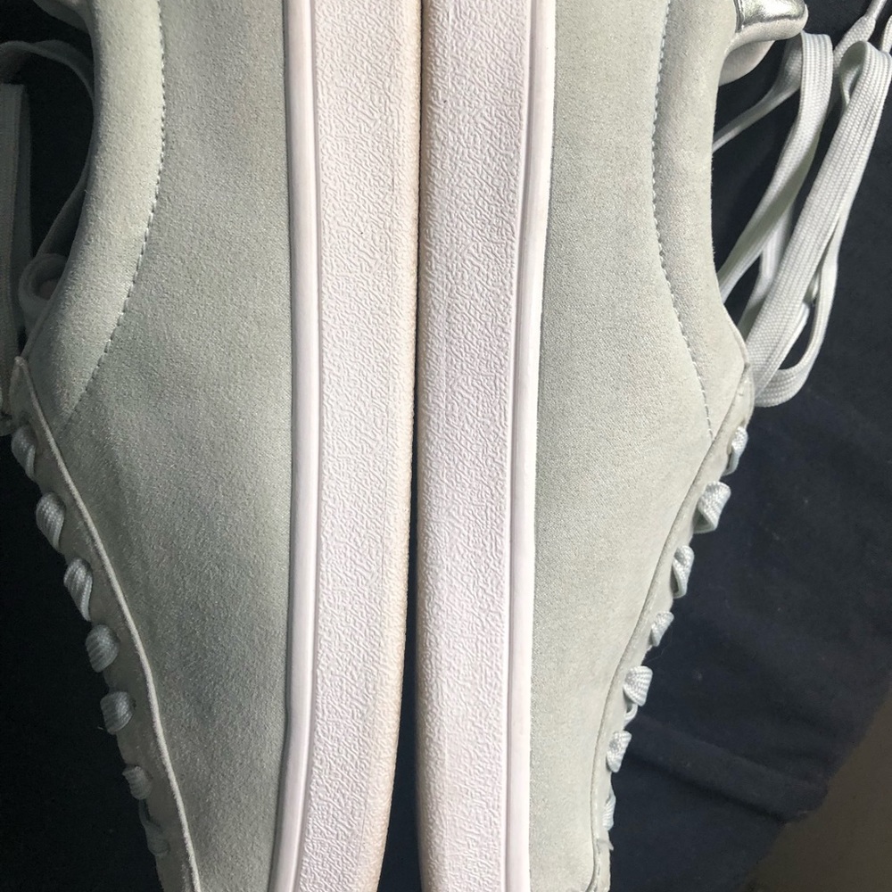 H&M aqua & silver platform sneakers size 8 1/2